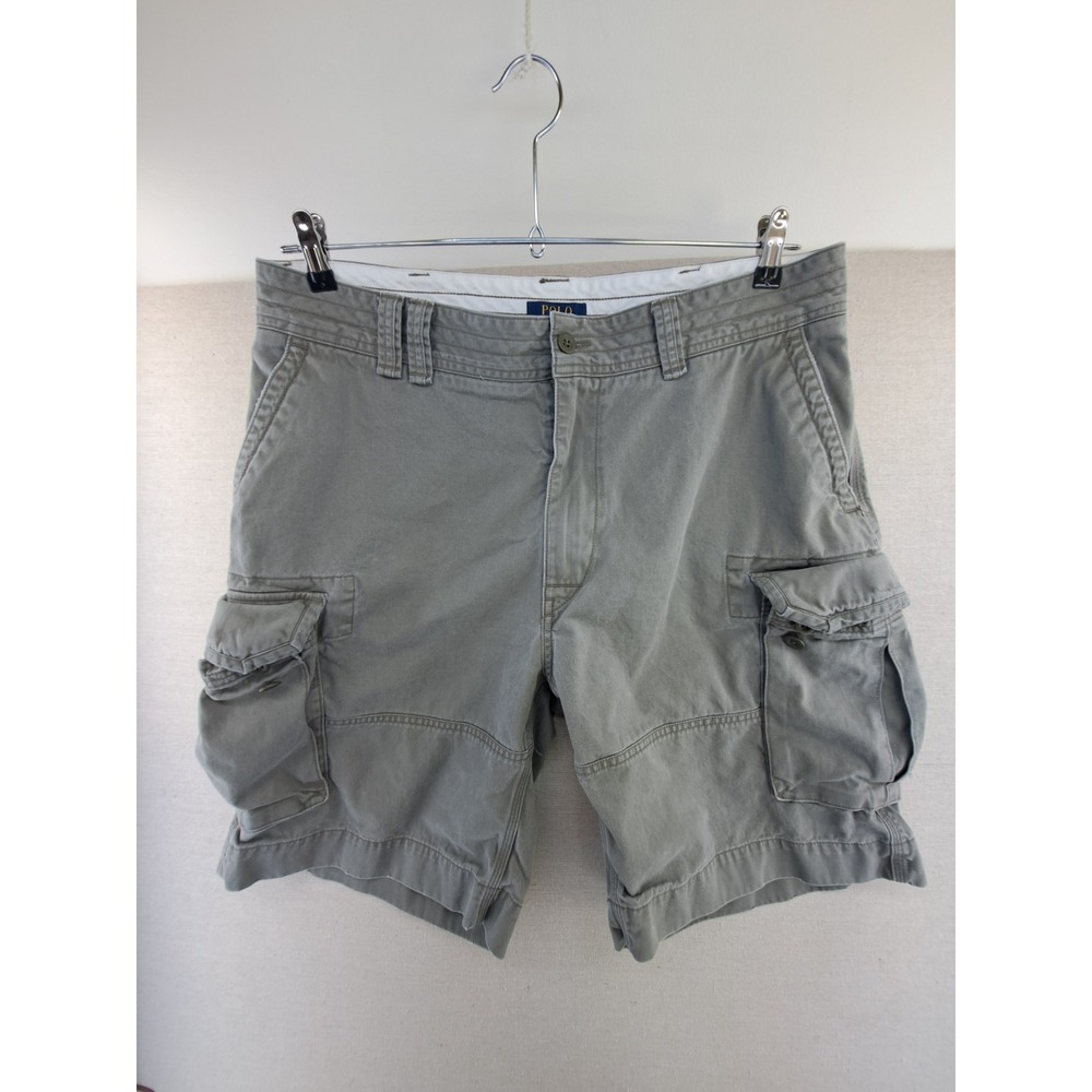Polo Ralph Lauren Cargo Shorts Mens 38T Tall Green Cotton Heavy Weight W37.5"